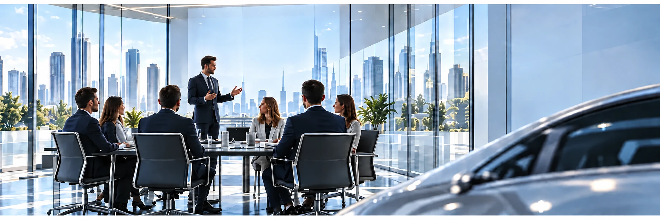 The previously shown architectural meeting room — concept illustration